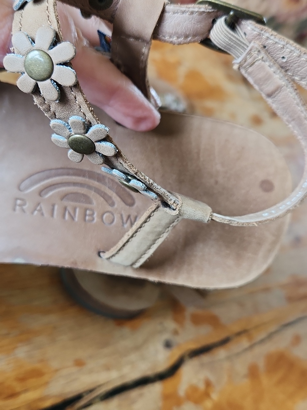 Rainbow Brown Floral Sandals sz 8 BOHO - Picture 10 of 16